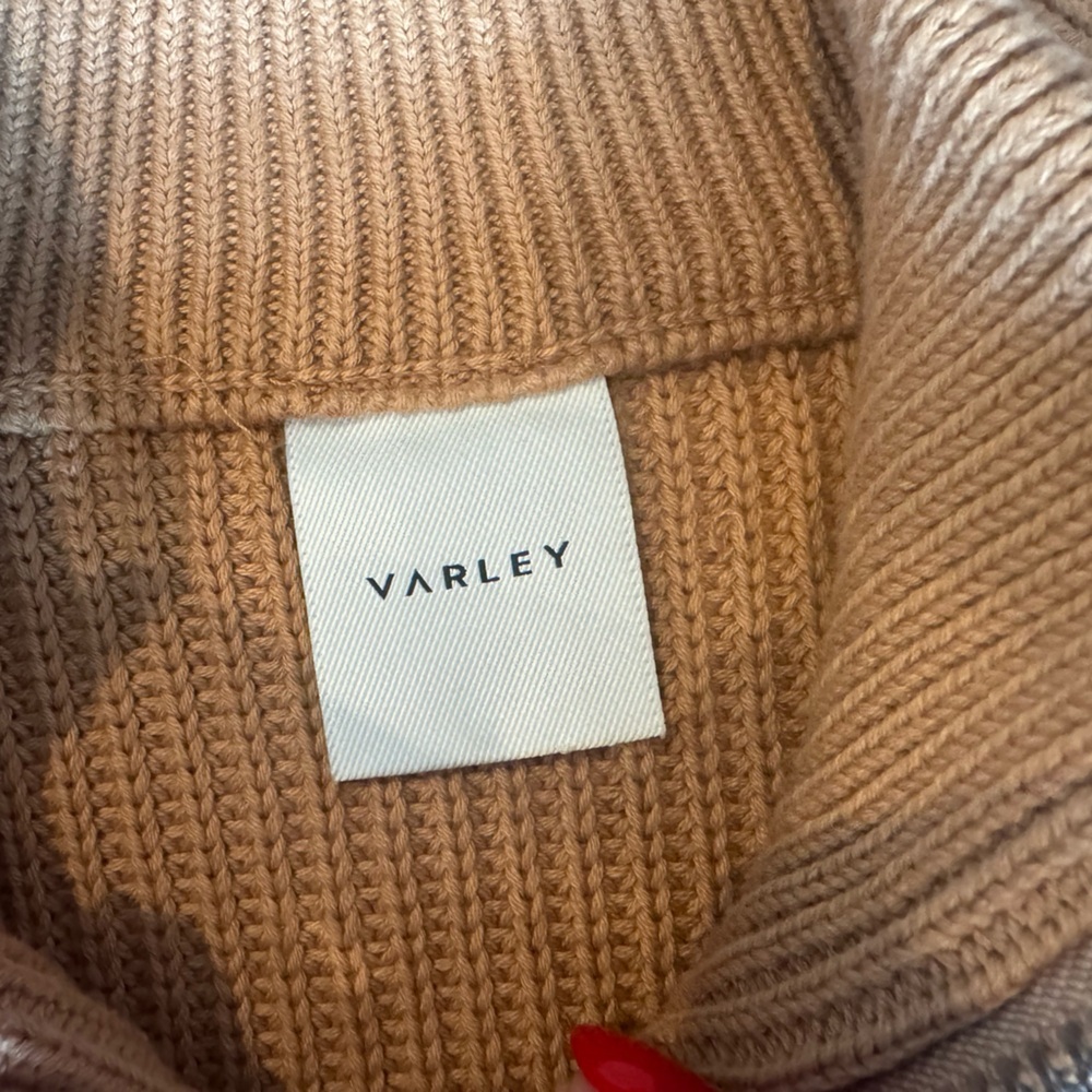 Varley Delfern Jacket Iced Coffee Zip Knit Sweater Coat M - Picture 9 of 10